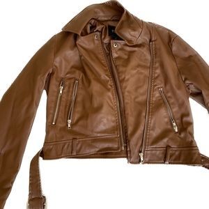 Brown leather jacket